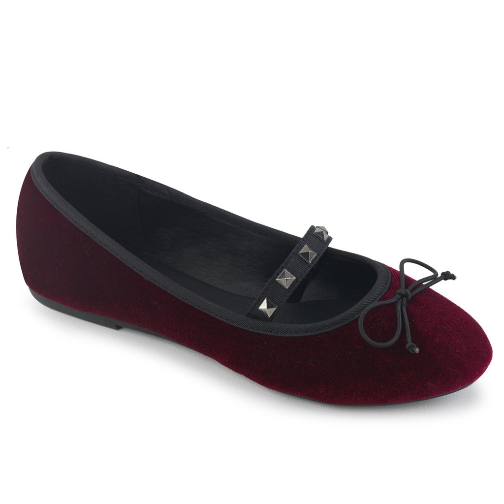 Chaussure Plate Demonia Drac 07 Velours Femme - Bordeaux 23590-TEVA